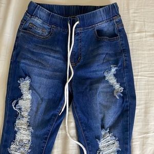 Ripped pants , size 3 , dark blue